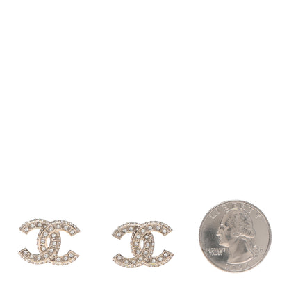Chanel Crystal CC Earrings Gold 2 of 4