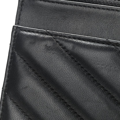 Chanel Lambskin Chevron Quilted Medallion Wallet On Chain WOC Black 12 of 14