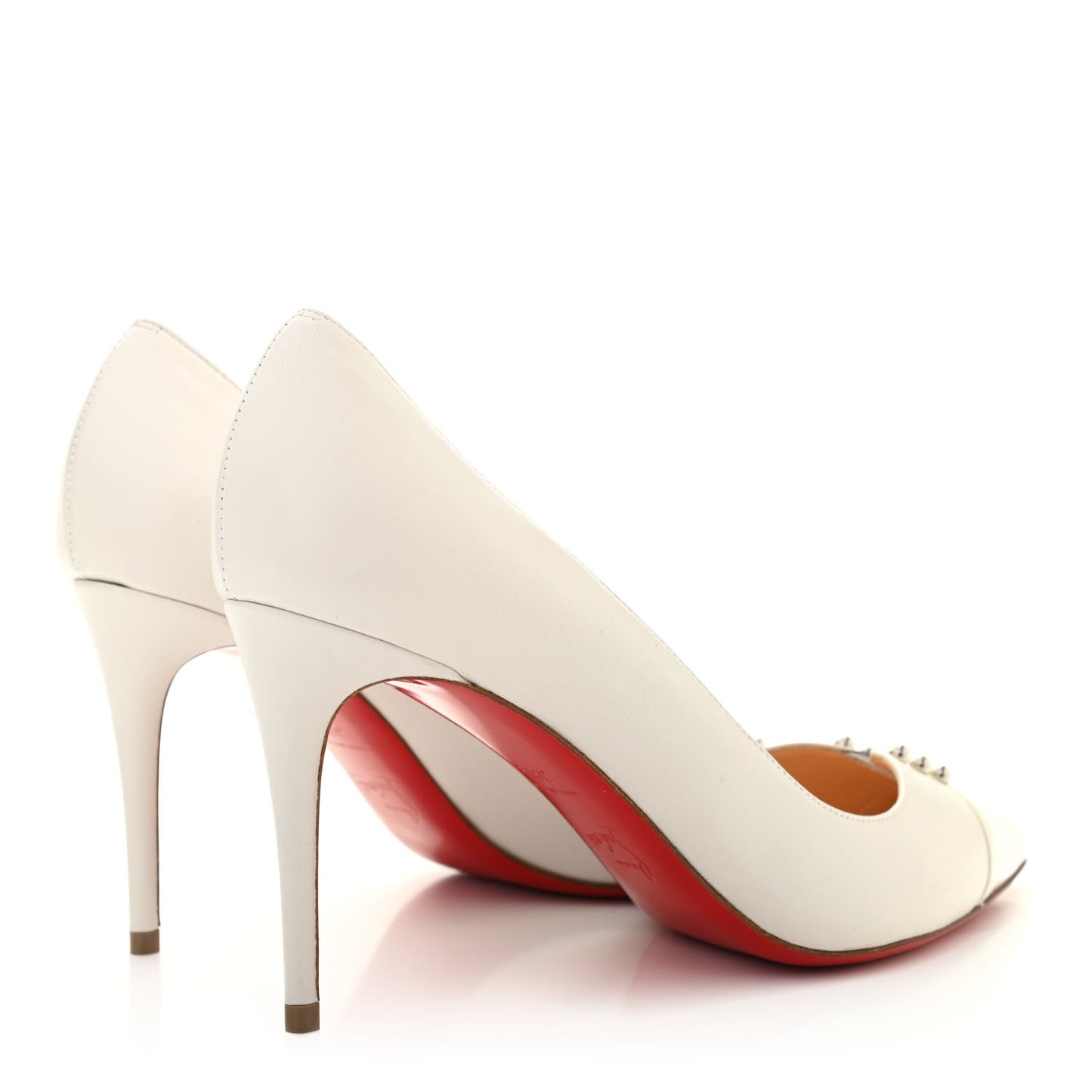 Nappa Patent Studded Predupump 85 Pumps 39.5 White