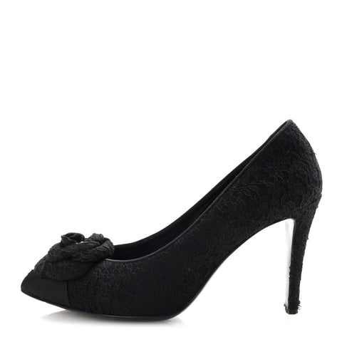 Lace Camellia CC Pumps 37.5 Black