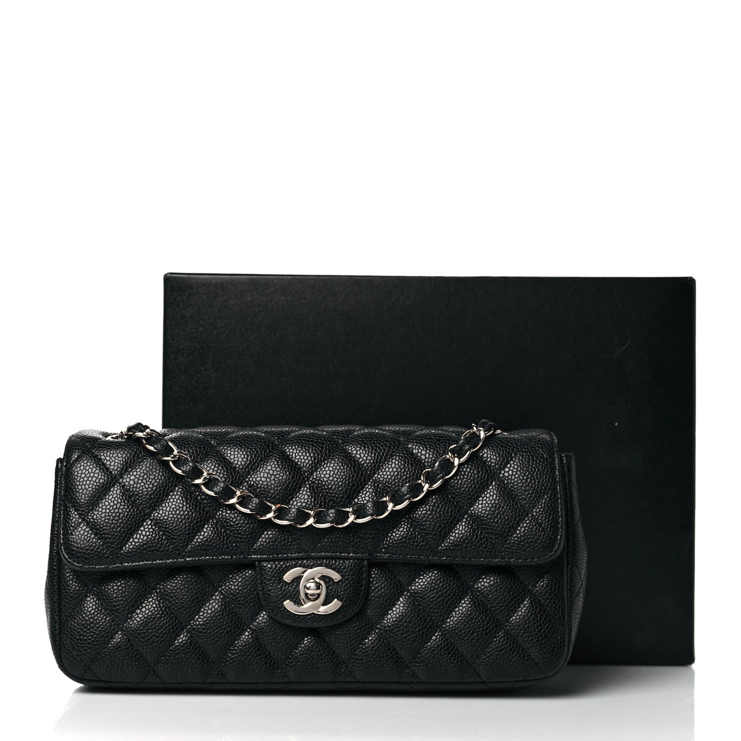 Caviar Quilted East West Flap Black