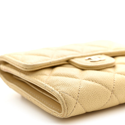 Chanel Caviar Quilted Compact Flap Wallet Yellow 9 of 16