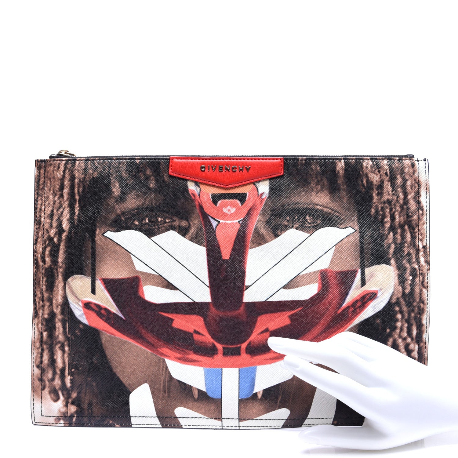 Givenchy Coated Canvas Tribal Girl Print Large Antigona Pouch 2 of 10