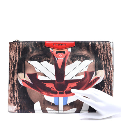 Givenchy Coated Canvas Tribal Girl Print Large Antigona Pouch 2 of 10