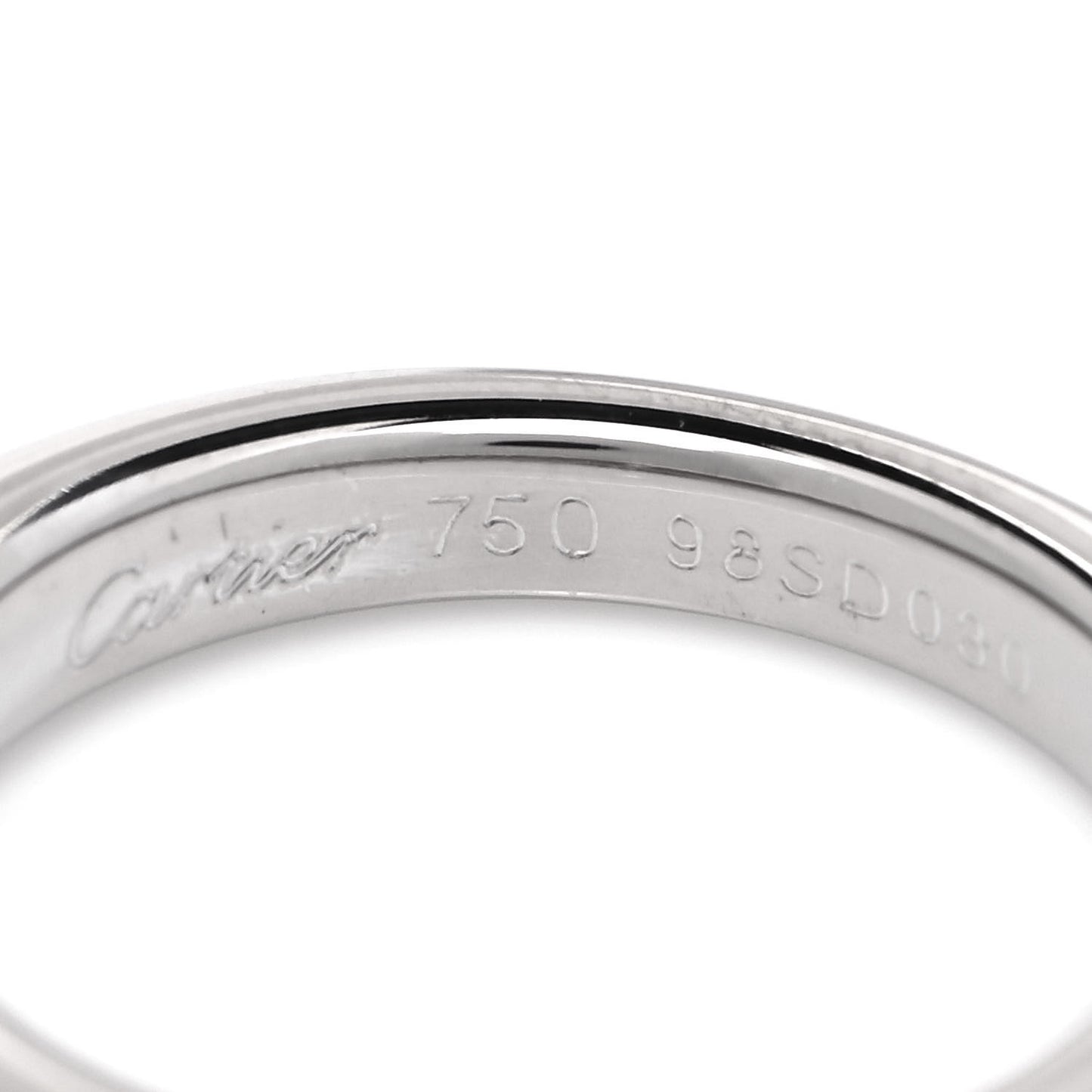 18K White Gold Diamond .31ct C De Cartier Solitaire Ring 48 4.5