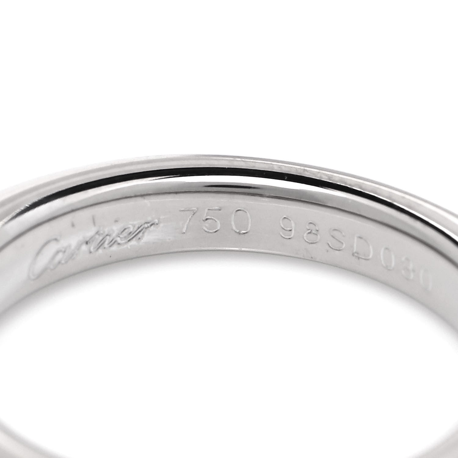 Cartier 18K White Gold Diamond .31ct C De Cartier Solitaire Ring 48 4.5 4 of 5