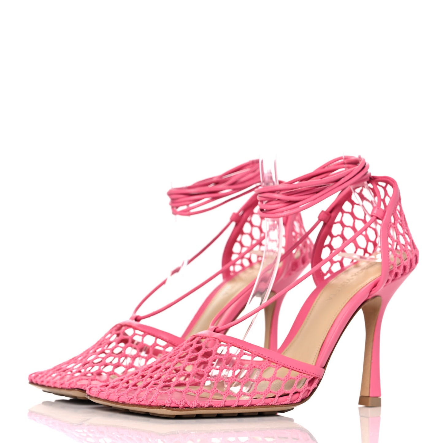 Mesh Nappa Stretch Ankle Tie 90mm Sandals 38.5 Azalea