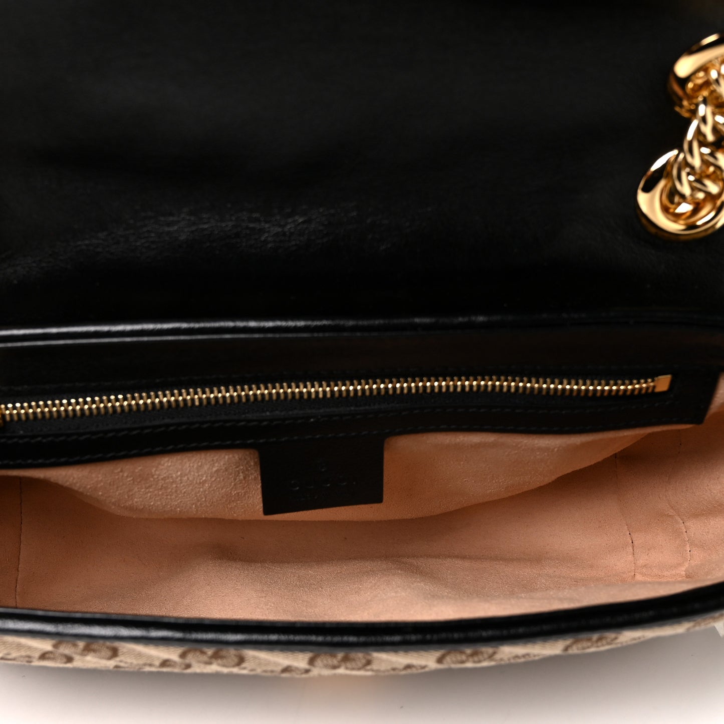 Monogram Matelasse Diagonal Small GG Marmont Shoulder Bag Beige Black