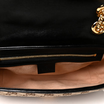 Gucci Monogram Matelasse Diagonal Small GG Marmont Shoulder Bag Beige Black 5 of 9