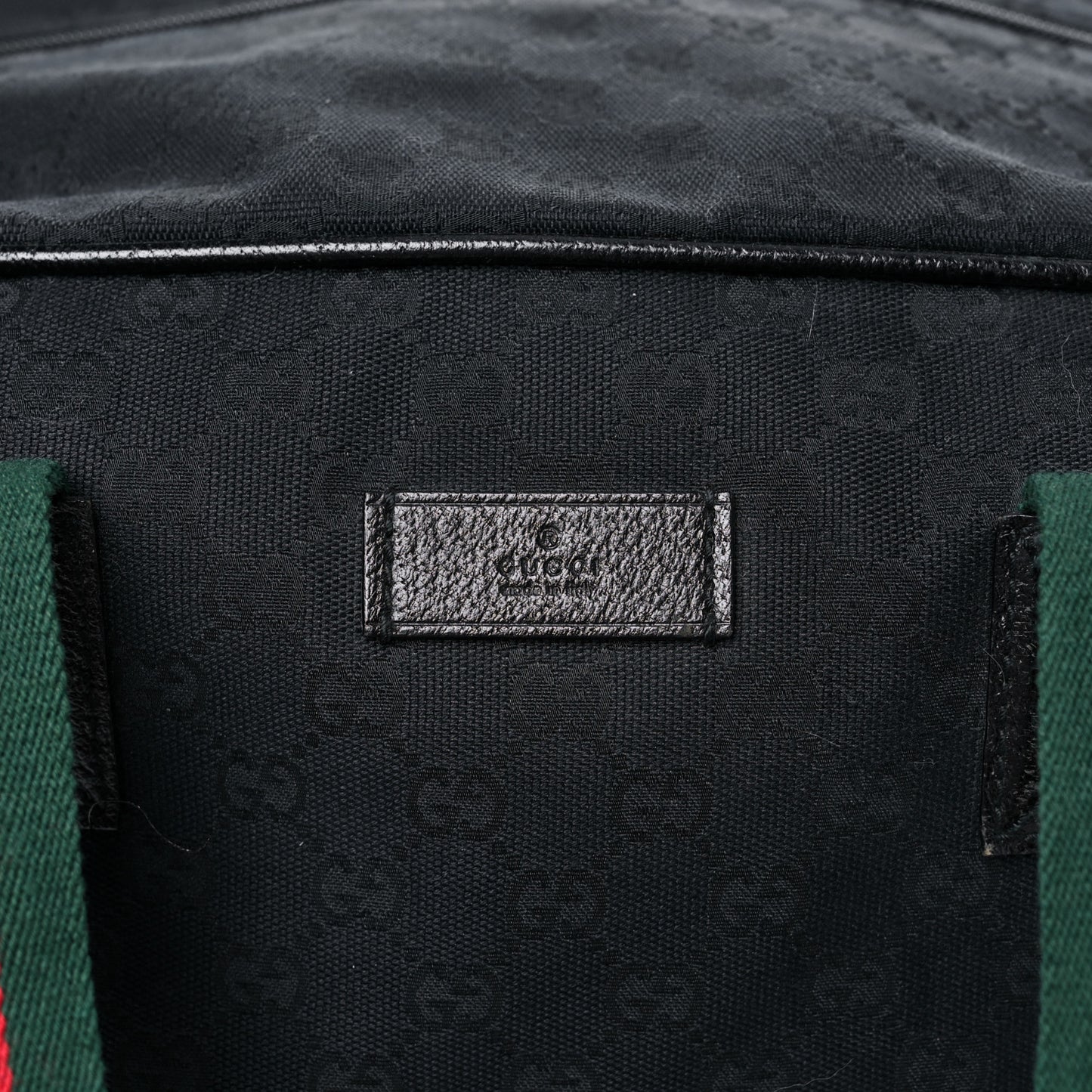 GG Monogram Web Large Collapsible Carry On Duffle Bag Black