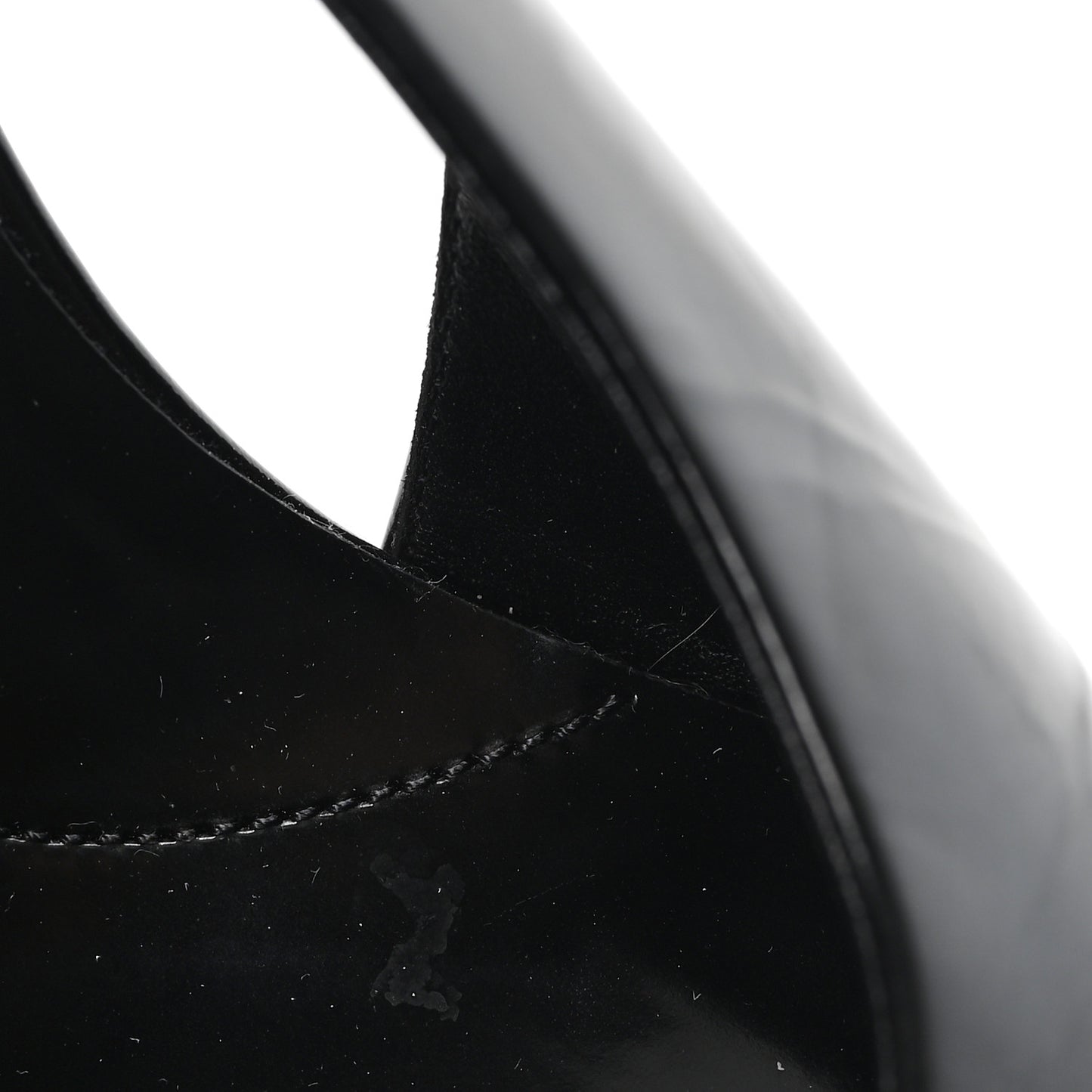 Patent Calfskin Square Toe 85mm Slingback Pumps 38 Black