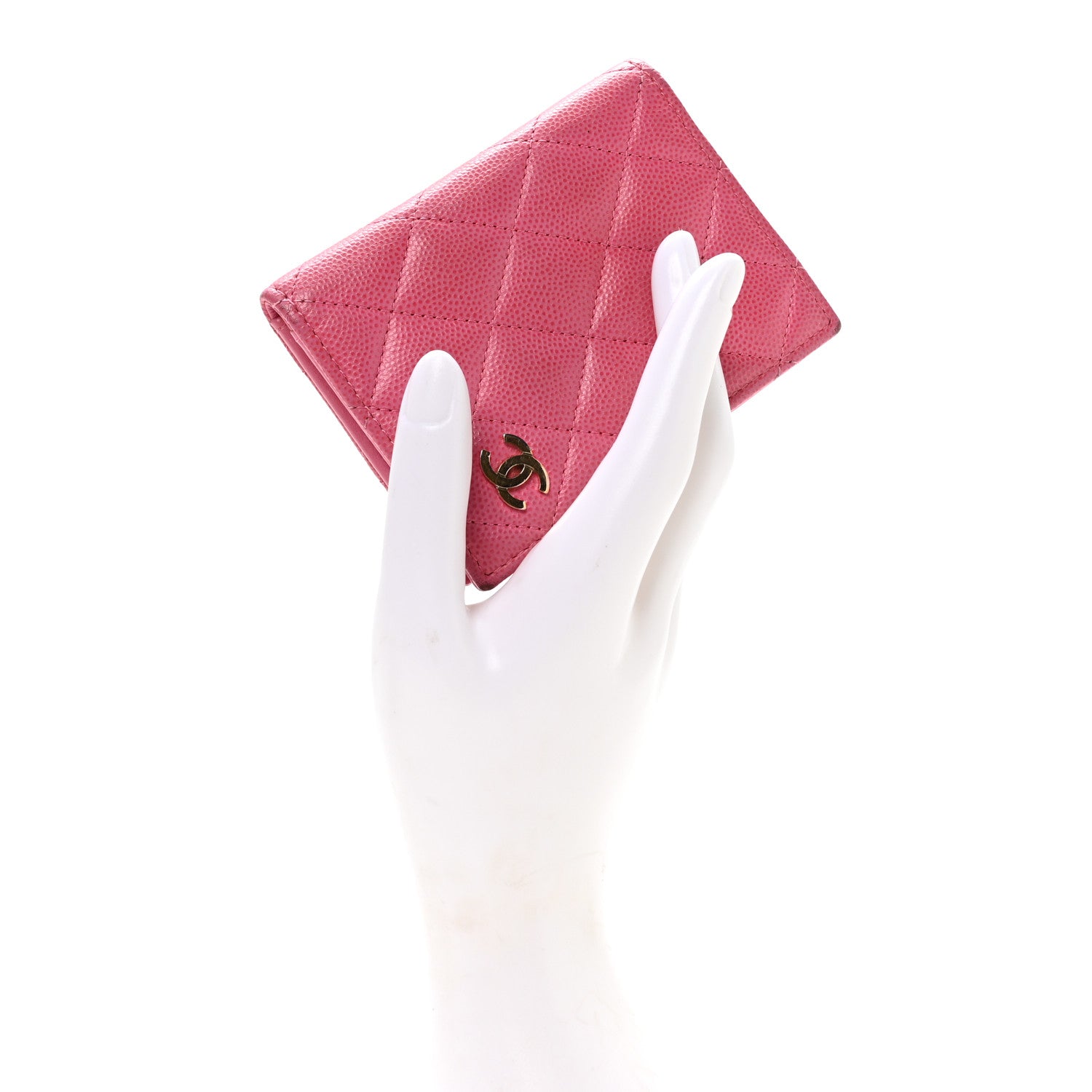 Chanel Caviar Quilted Card Holder Wallet Pink 2 of 8