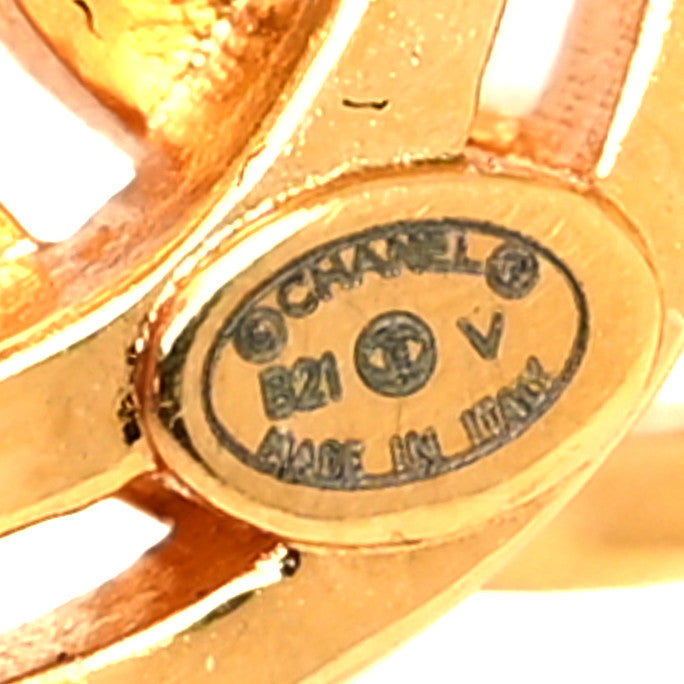 Chanel Metal Obazine CC Earrings Gold 4 of 4