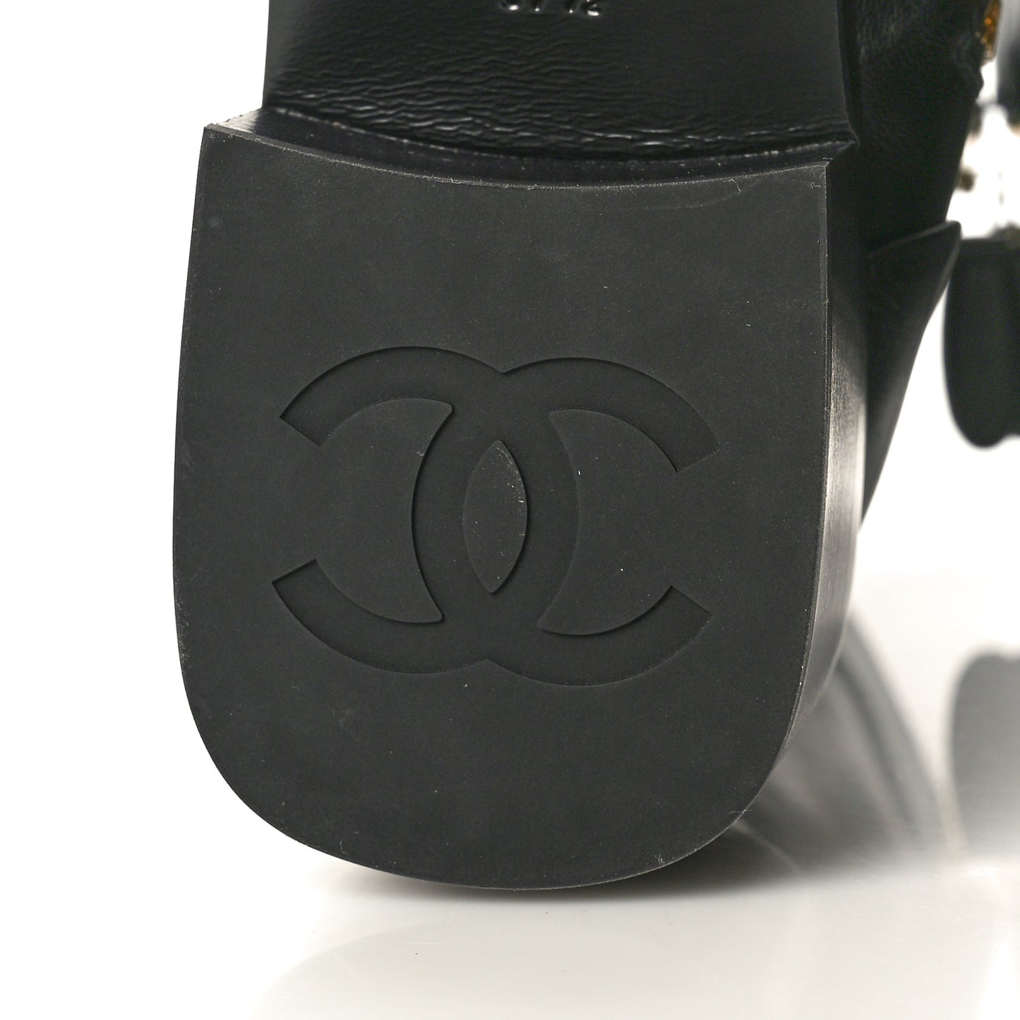 Shiny Goatskin CC Short Boots 37.5 Black