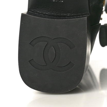 Chanel Shiny Goatskin CC Short Boots 37.5 Black 6 of 9