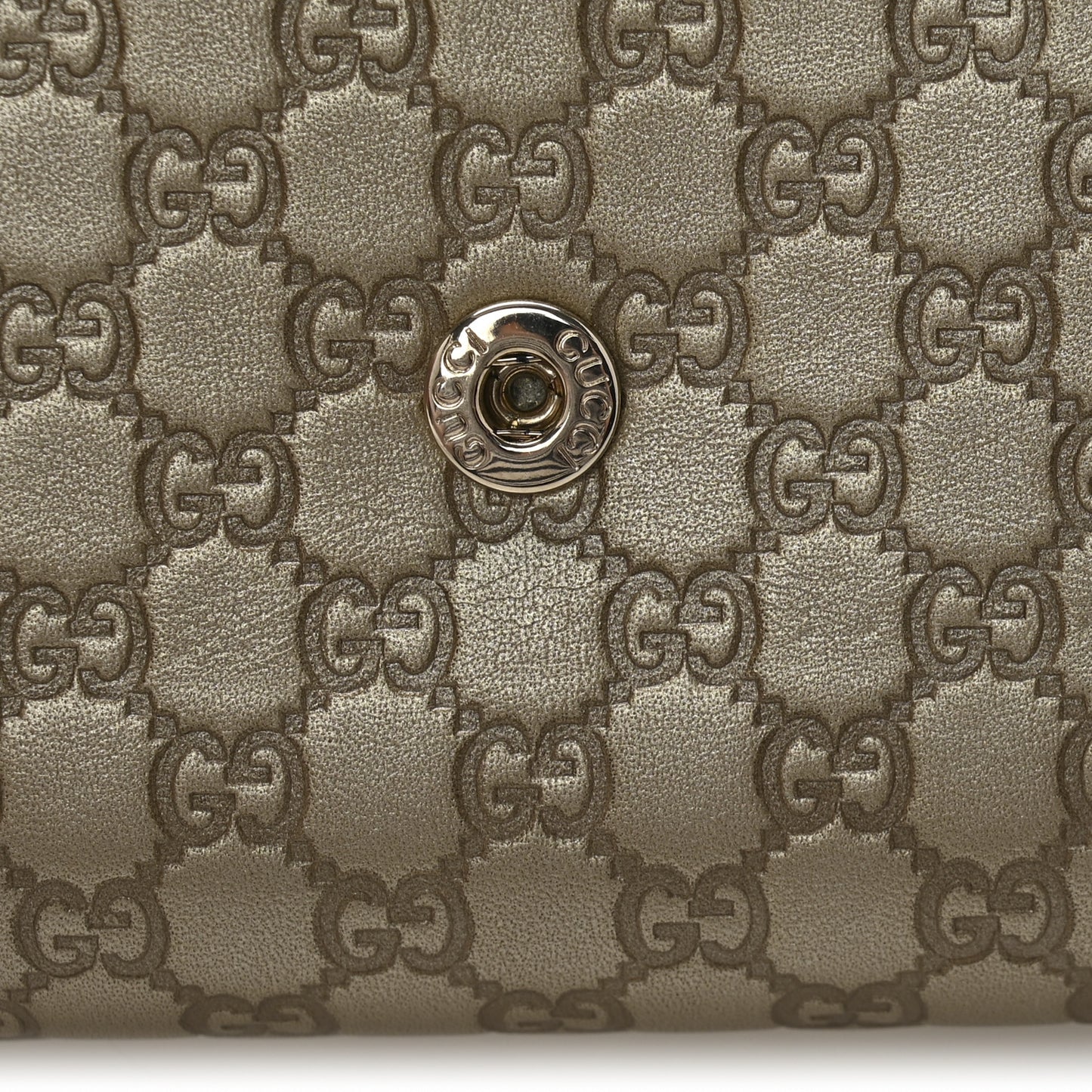 Metallic Microguccissima Bow Continental Wallet Golden Beige