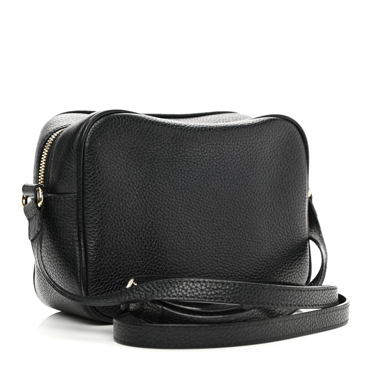 Pebbled Calfskin Small Soho Disco Bag Black