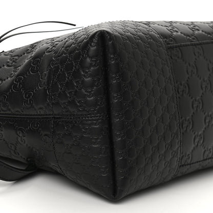 Gucci Guccissima Medium Bree Foldover Tote Black 9 of 11