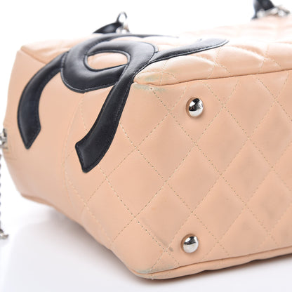 Chanel Calfskin Quilted Large Cambon Bowler Beige Black 8 of 16