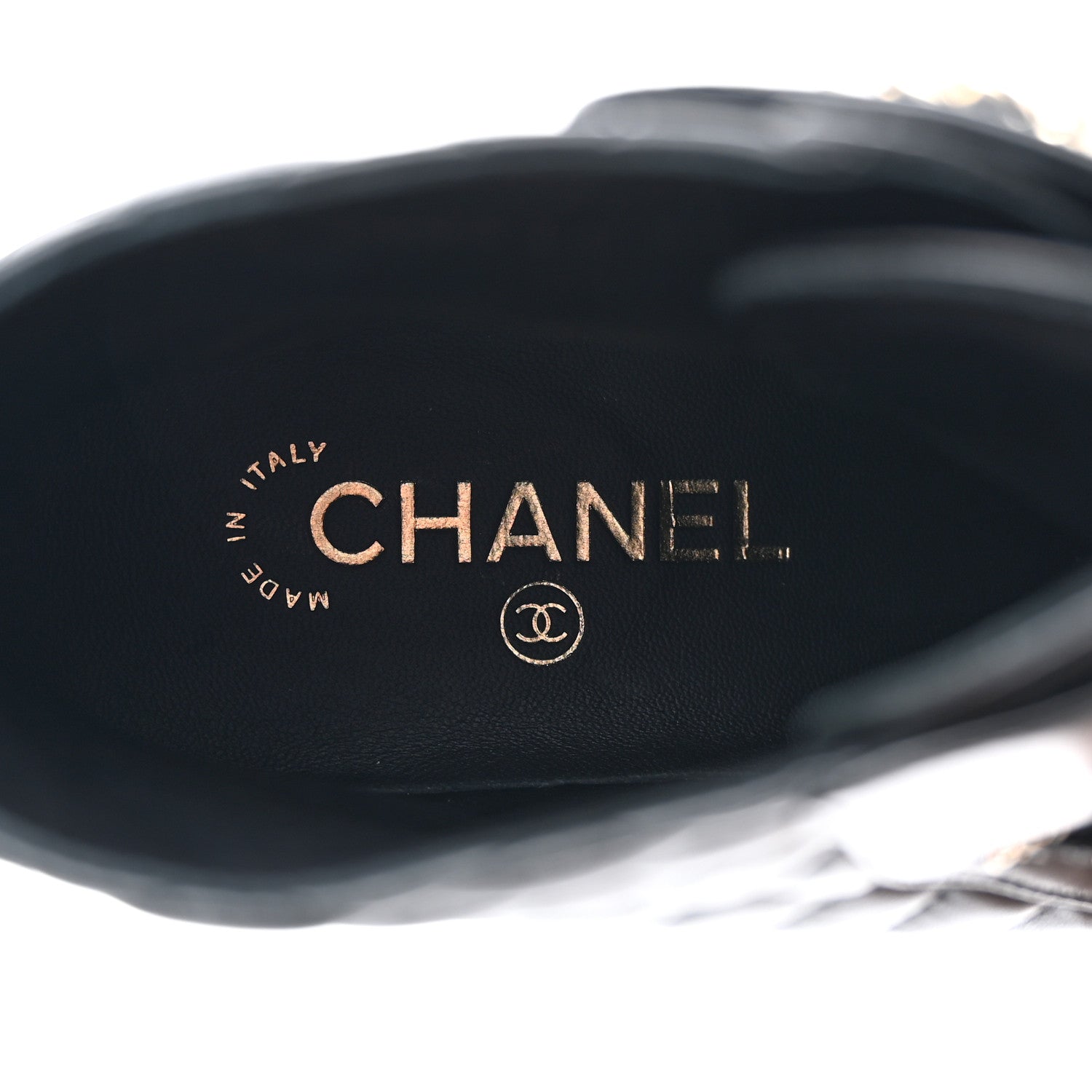 Chanel Shiny Lambskin Quilted Lace Up Combat Boots 38.5 Black 6 of 8