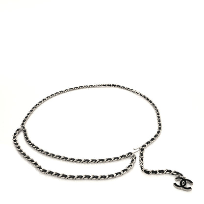 Chanel Lambskin Enamel CC Chain Belt Black Silver 1 of 4