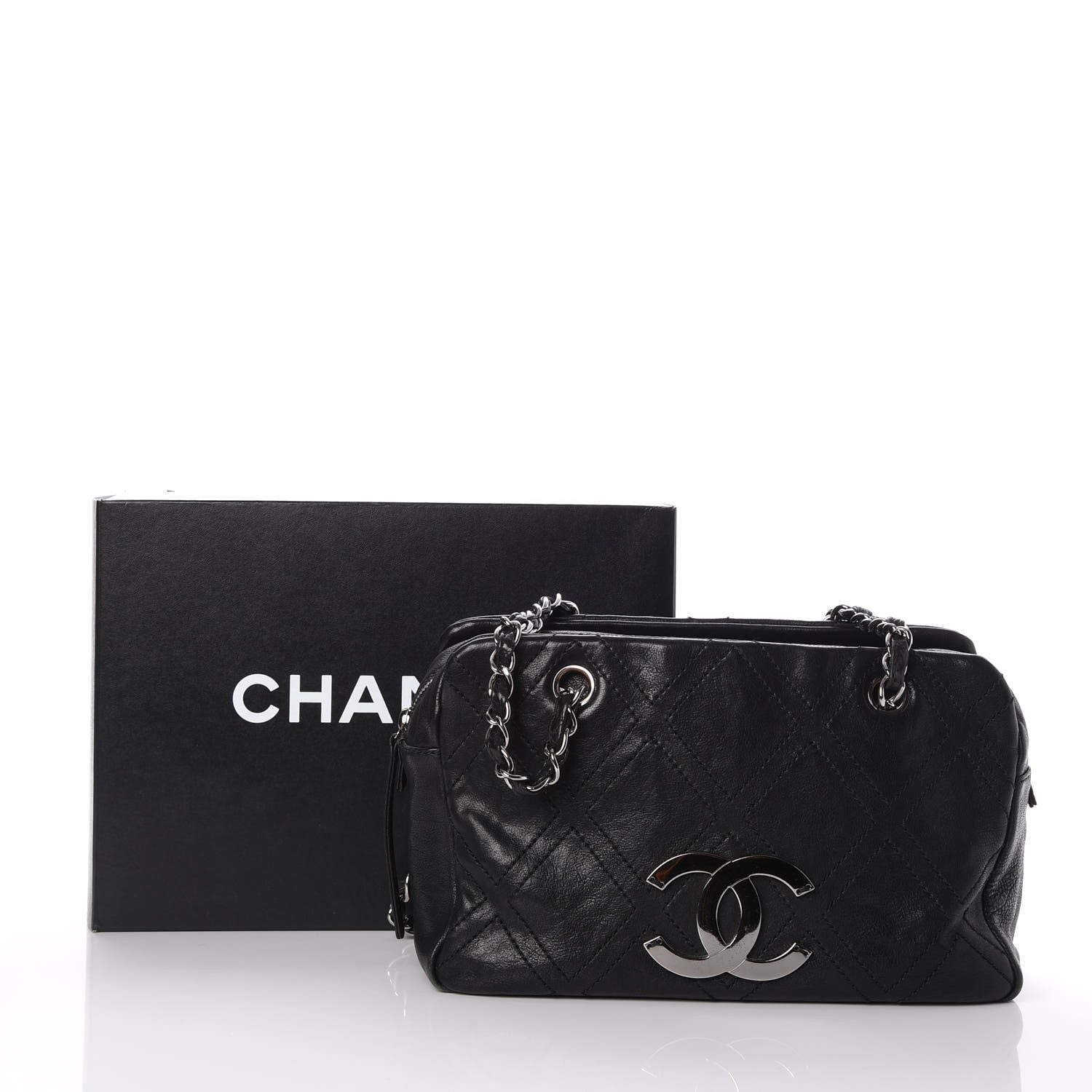 Chanel Calfskin Small Diamond Stitch Tote Black 13 of 13