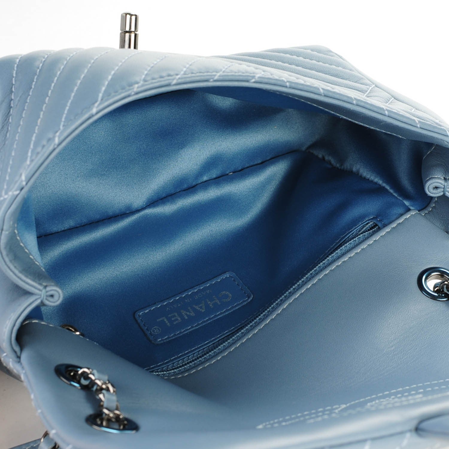 Chanel Lambskin Quilted Small CC Crossing Flap Light Blue 6 of 8