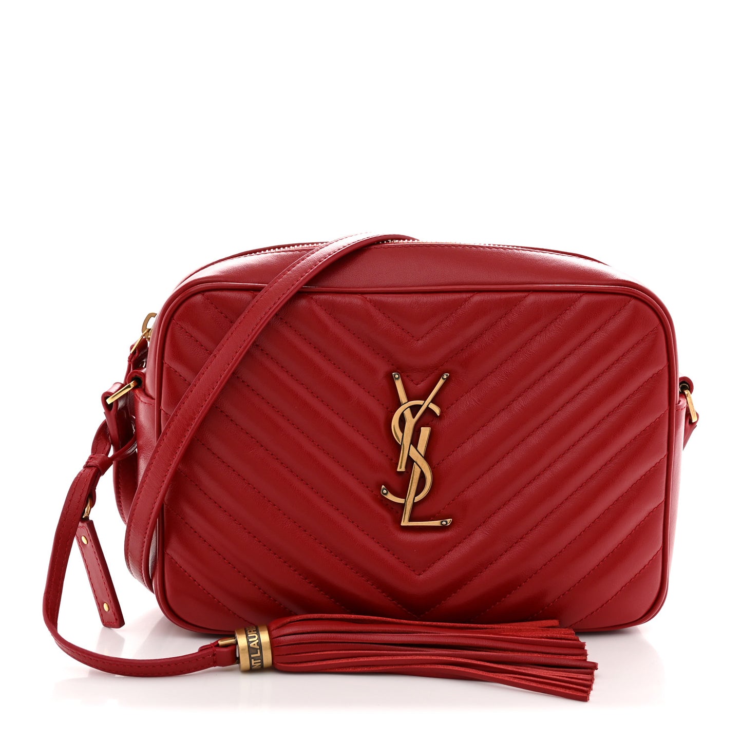 Calfskin Matelasse Monogram Lou Camera Bag Red