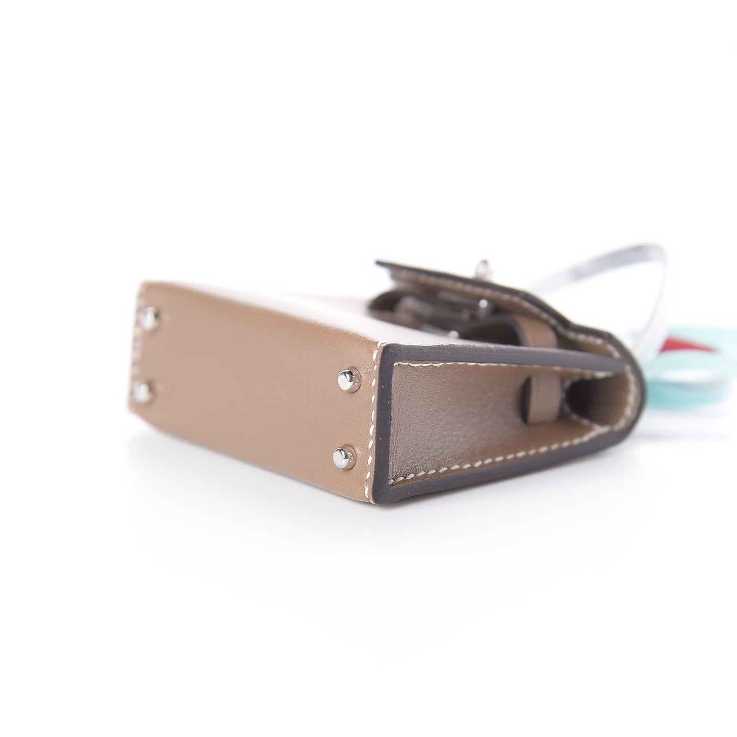 Tadelakt Mini Kelly Twilly Bag Charm Etoupe