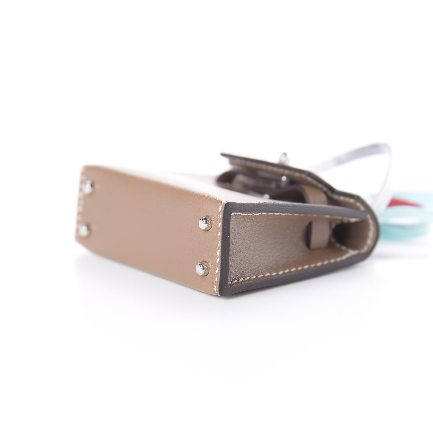Hermes Tadelakt Mini Kelly Twilly Bag Charm Etoupe 9 of 11