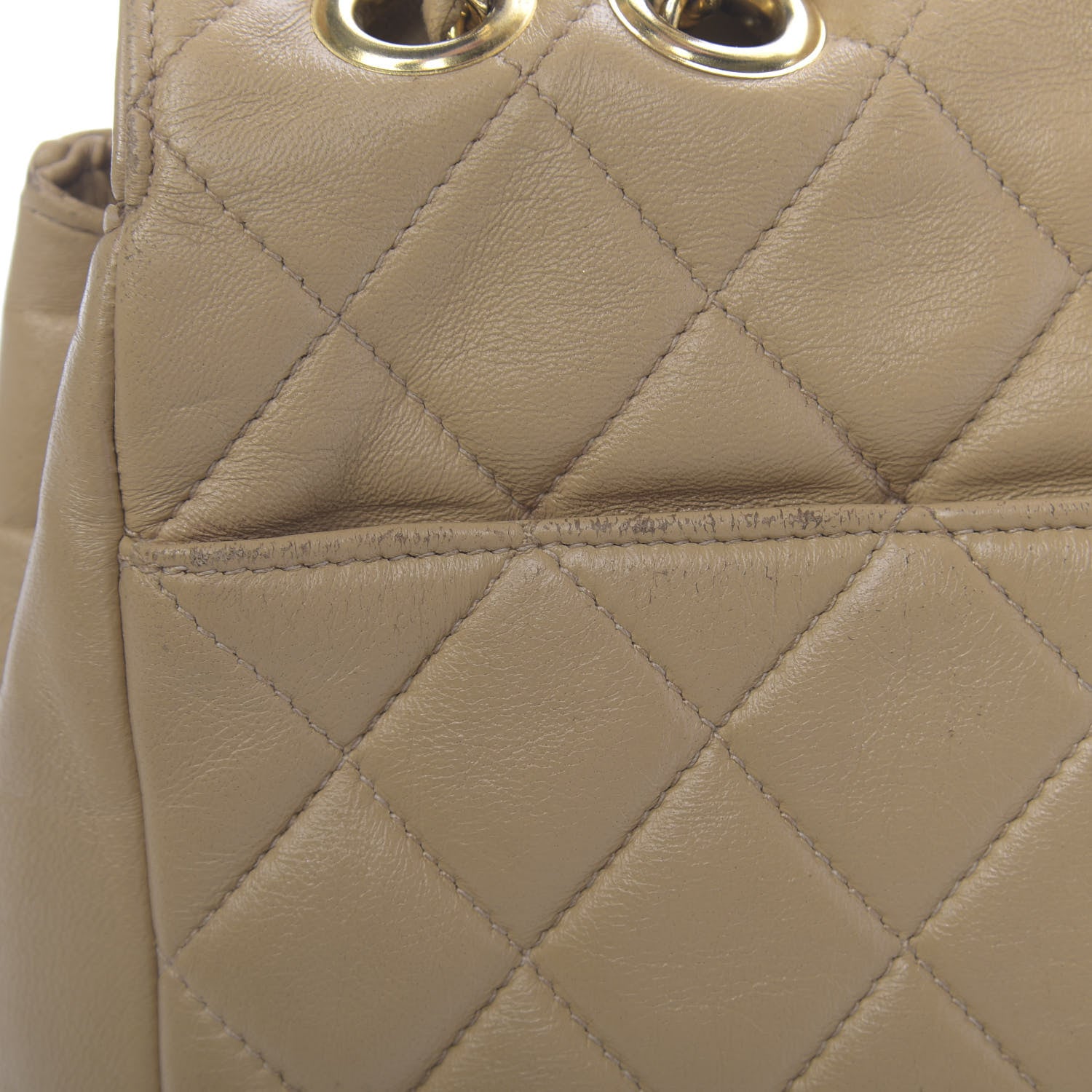 Chanel Lambskin Quilted Jumbo Single Flap Beige 22 of 27
