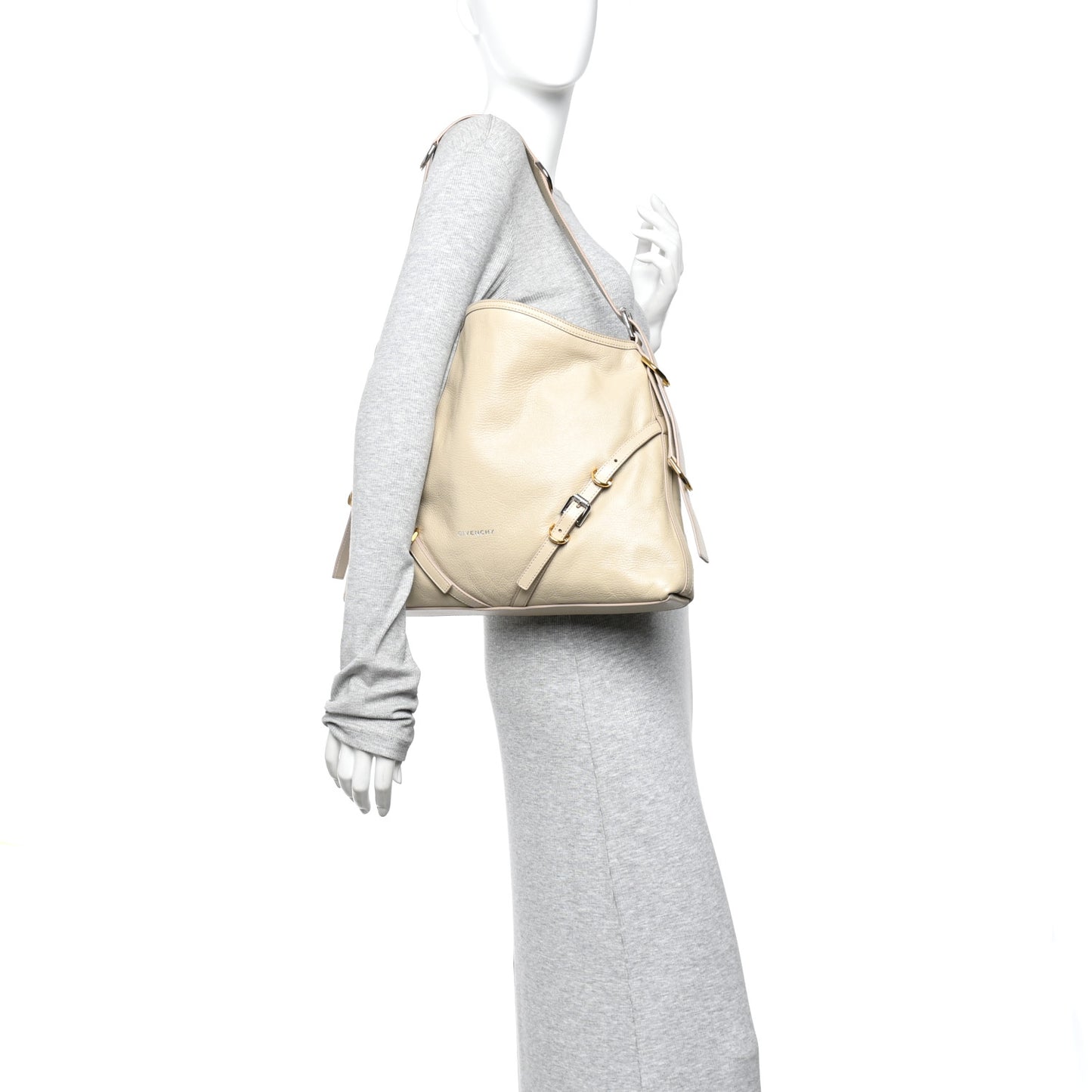 Calfskin Medium Voyou Bag Natural Beige