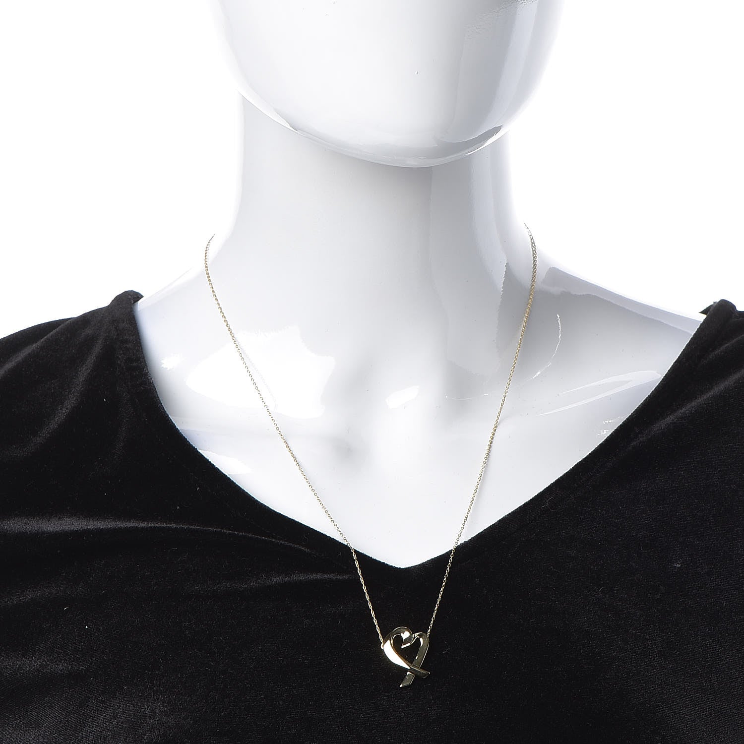 Tiffany 18K Yellow Gold Paloma Picasso Loving Heart Necklace 2 of 9