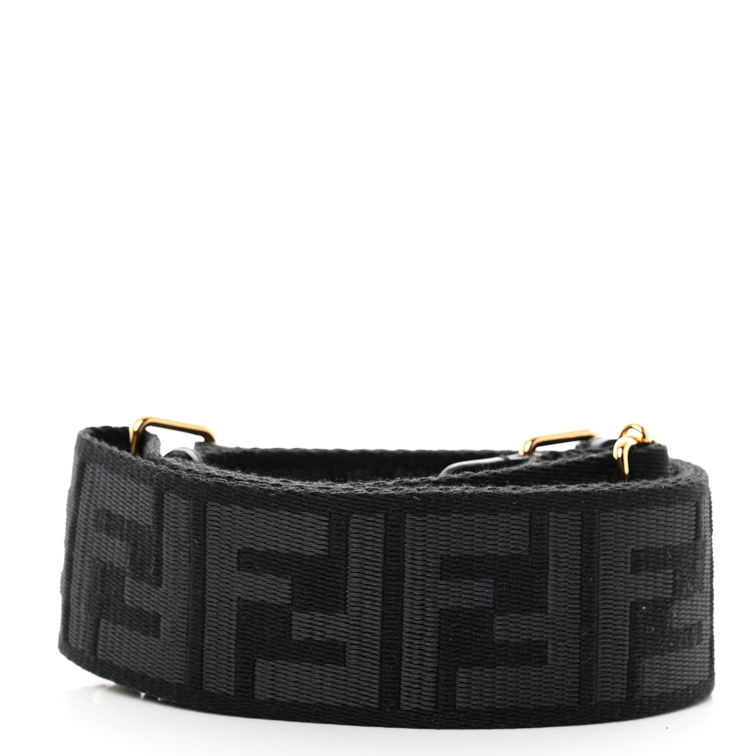 Fendi Ribbon Vitello Seta FF 1974 Adjustable Strap You Black 2 of 4