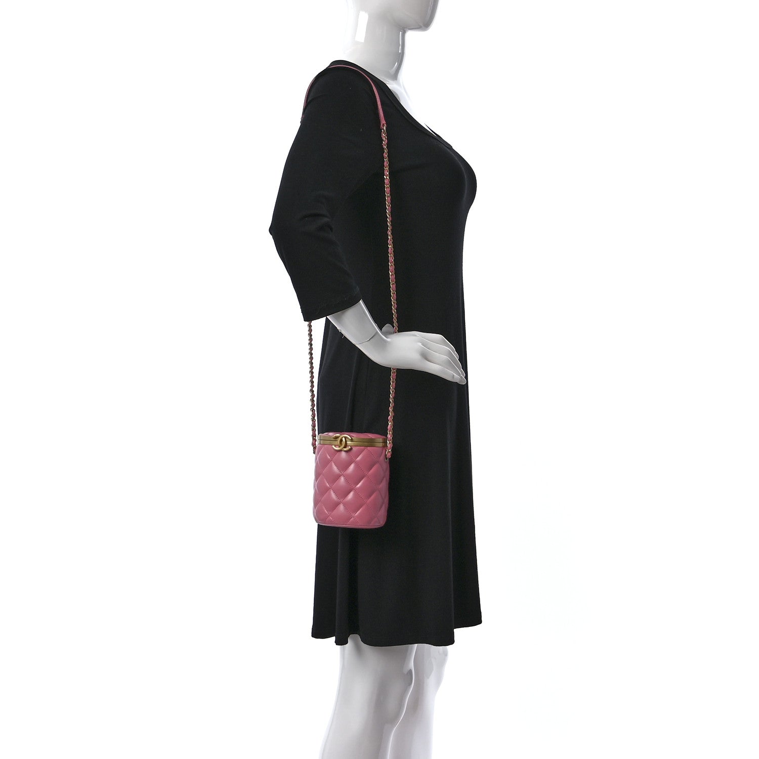 Chanel Lambskin Quilted Mini Crown Box Bag Pink 2 of 9
