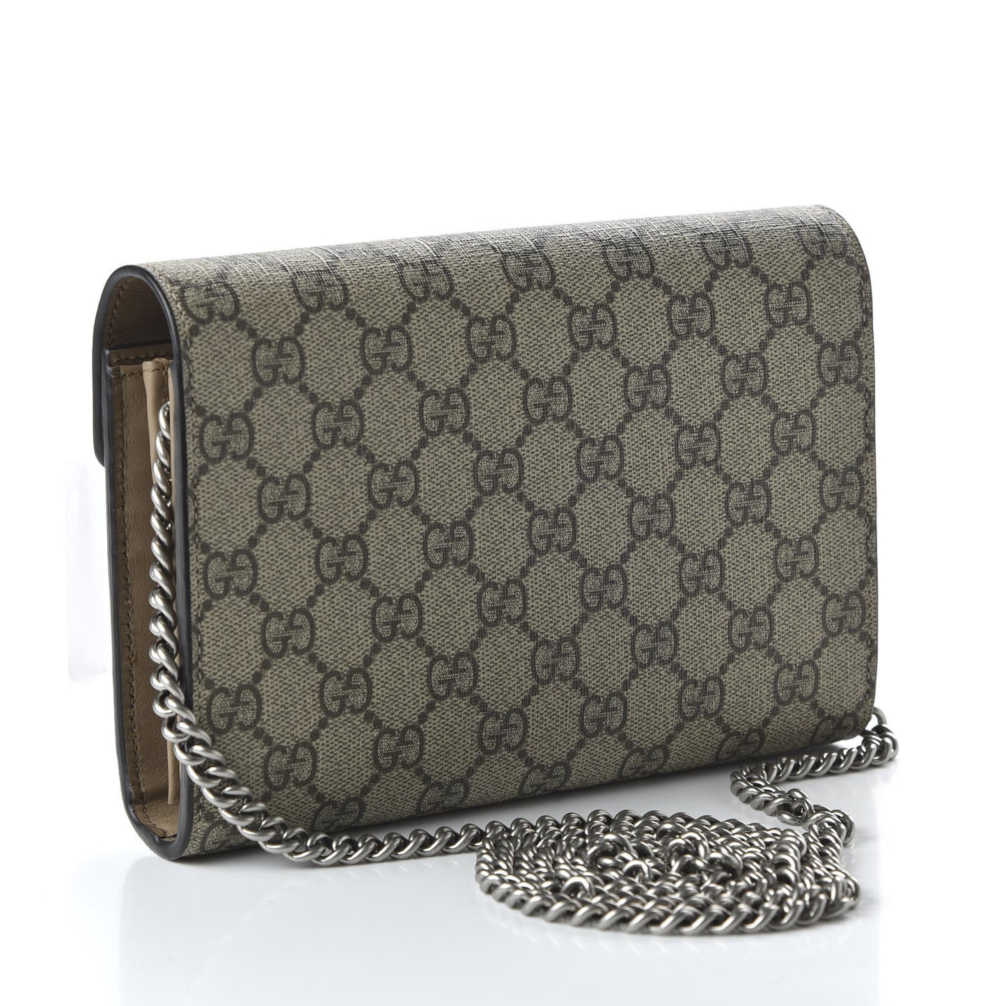 GG Supreme Monogram Mini Dionysus Chain Wallet Beige Taupe