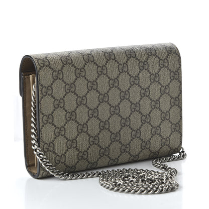 Gucci GG Supreme Monogram Mini Dionysus Chain Wallet Beige Taupe 3 of 9