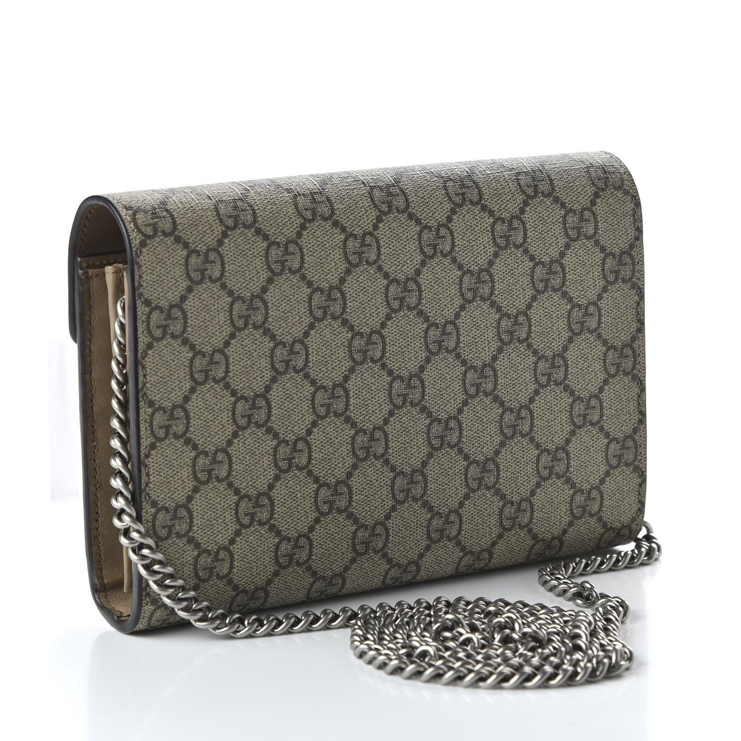 Gucci GG Supreme Monogram Mini Dionysus Chain Wallet Beige Taupe 3 of 9