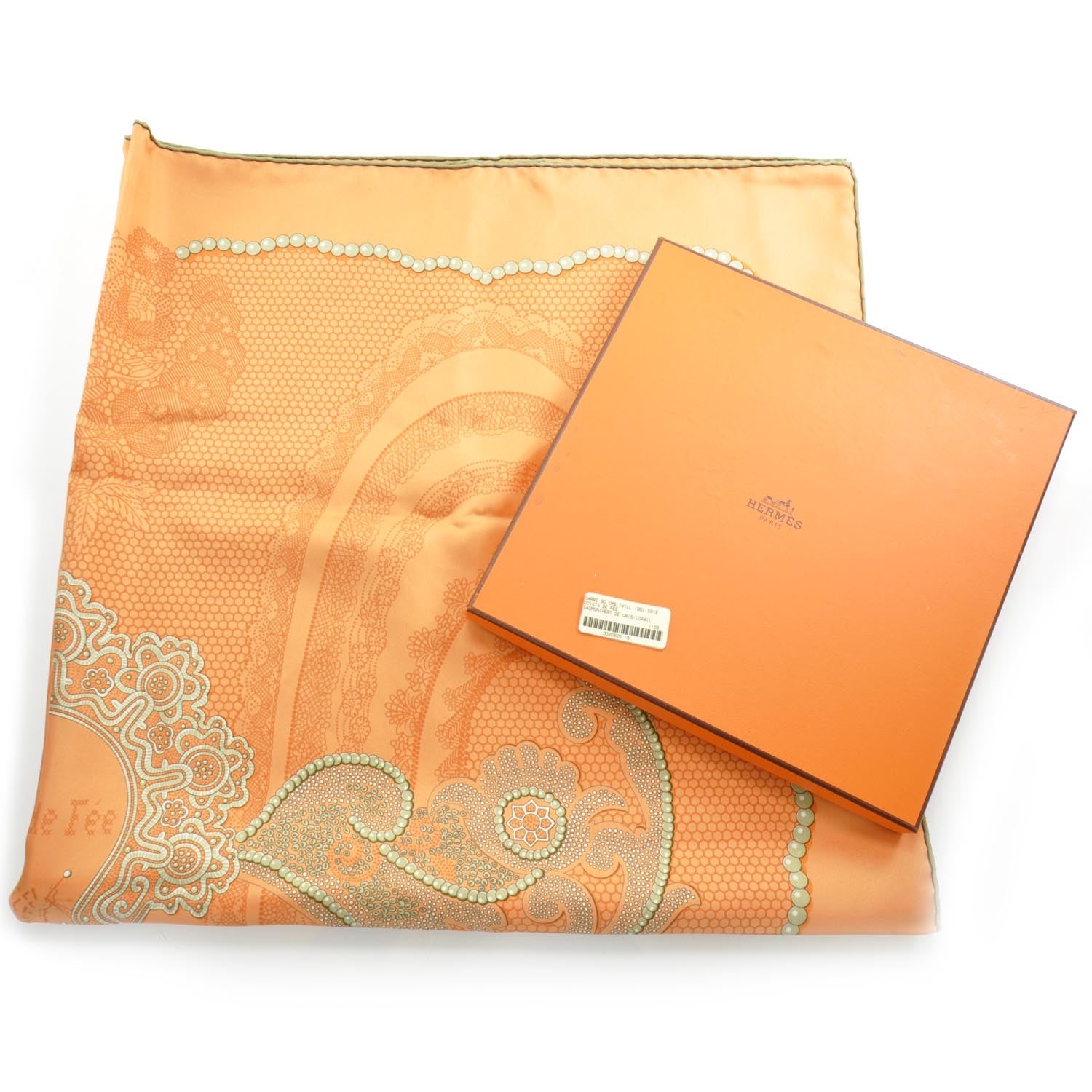 Hermes Silk Doigts de Fee Scarf 90 Orange 6 of 7