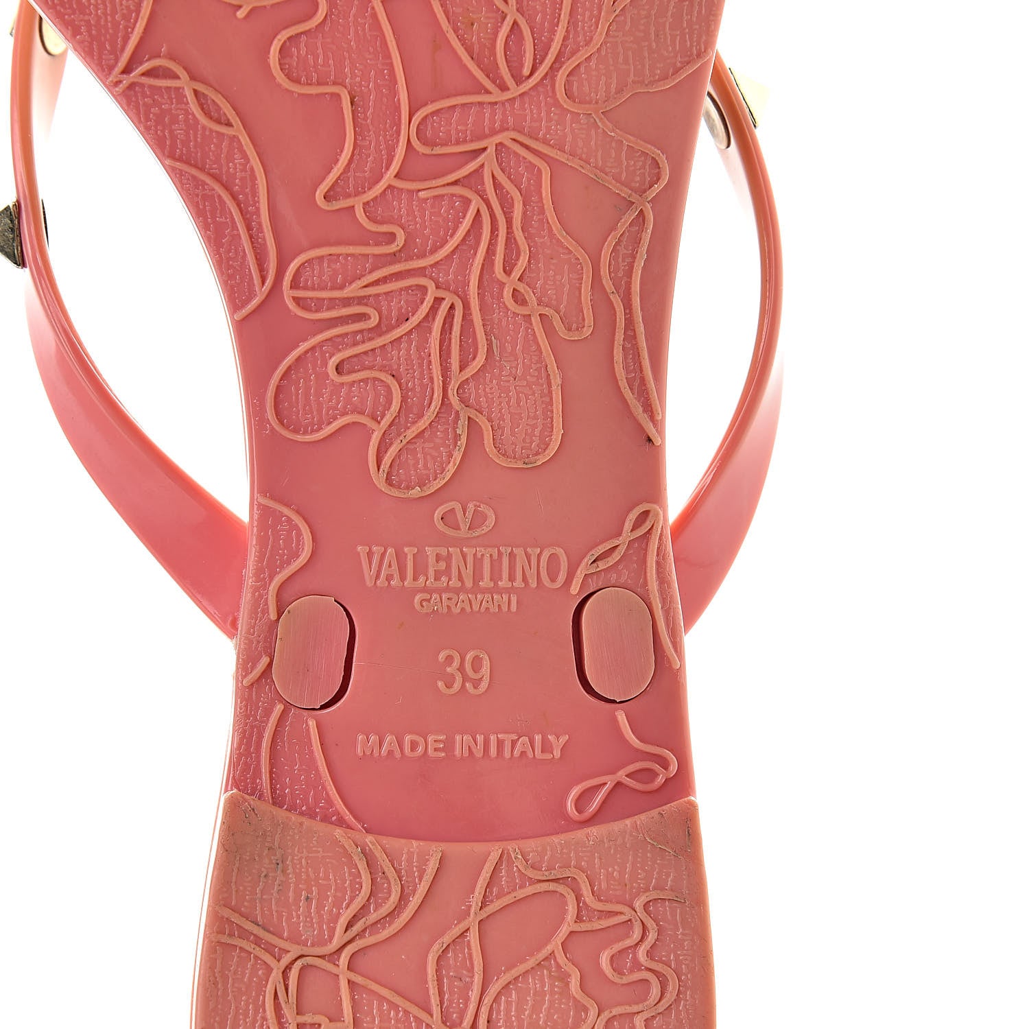 Valentino Garavani PVC Jelly Rockstud Bow Thong Sandals 39 Pink 8 of 10