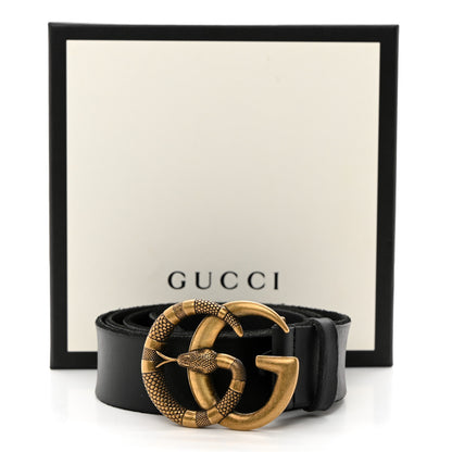 Gucci Faded Calfskin Snake Double G 40mm Belt 105 42 Black 6 of 6