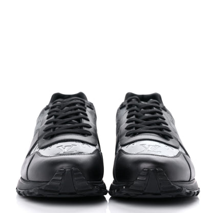Louis Vuitton Iridescent Textile Monogram Calfskin Mens Run Away Sneakers 11 Black 2 of 9
