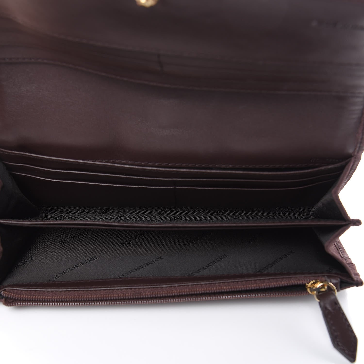 Burberry Luggage Suede Penrose Continental Wallet Dark Heather 5 of 10