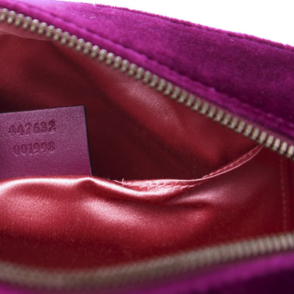 Gucci Velvet Matelasse Small GG Marmont Chain Shoulder Bag Fuchsia Violet Cyclamen 9 of 11