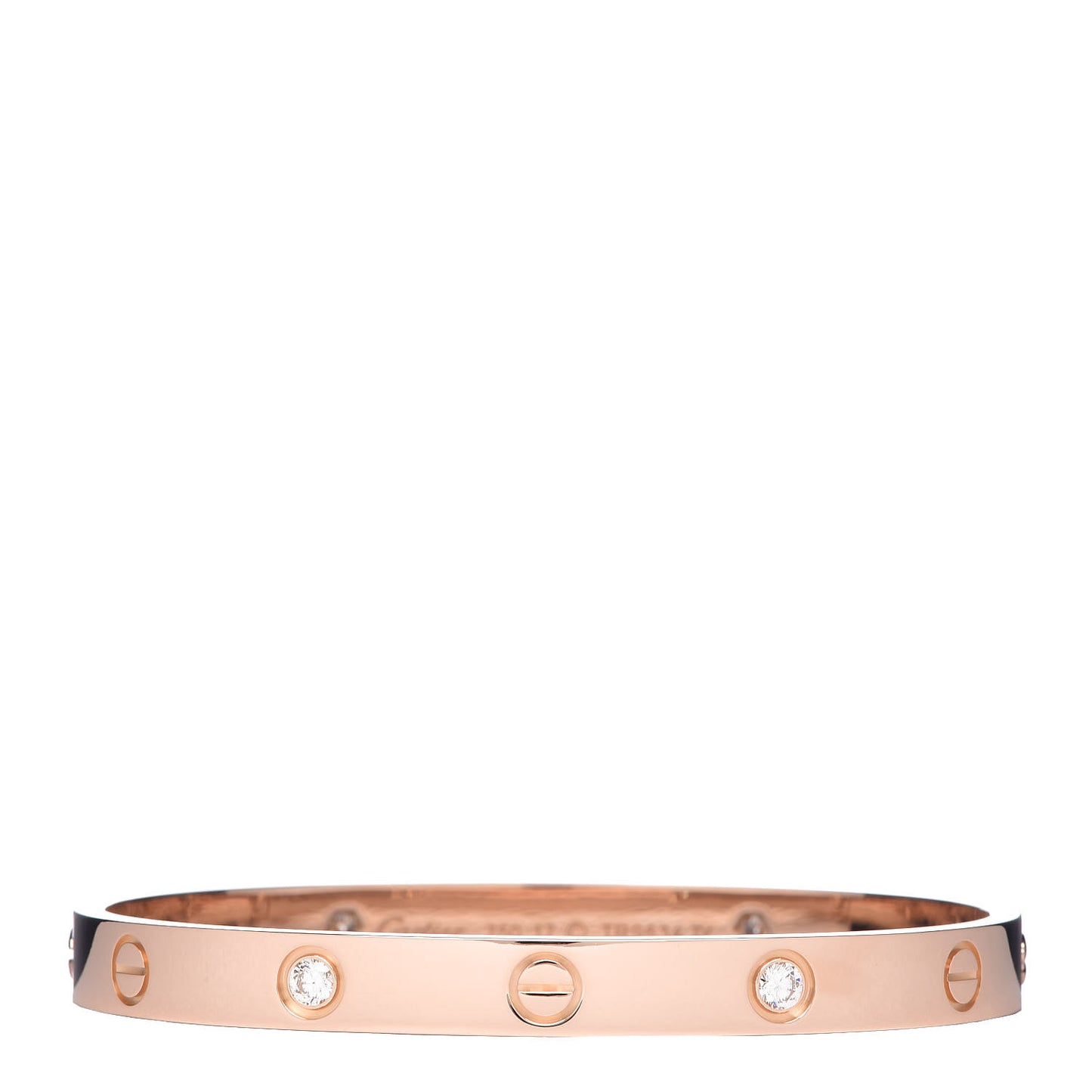 18K Pink Gold 4 Diamond LOVE Bracelet 17