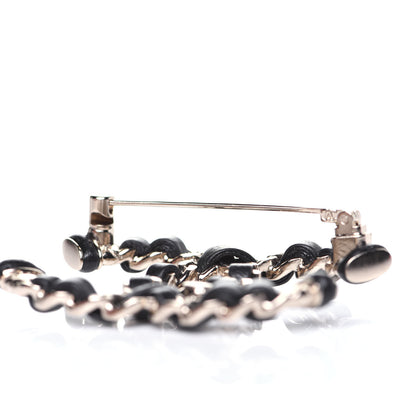 Chanel Lambskin Chain CC Brooch Black Gold 6 of 7