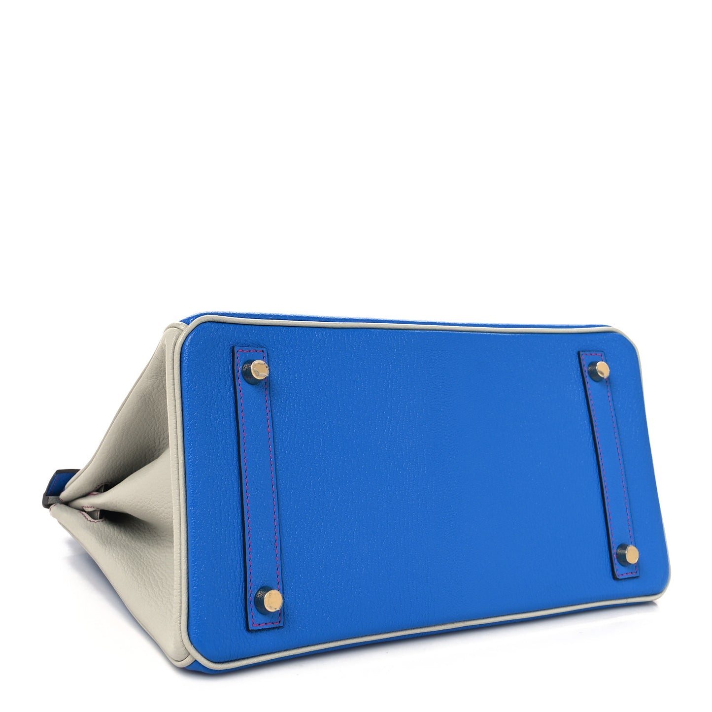 Chevre Mysore Horseshoe Birkin 30 Bleu Hydra Gris Perle Rose Shocking