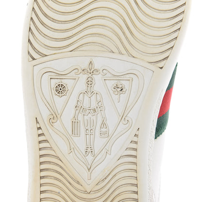 Gucci Calfskin Web Bee Embroidered Womens Ace Sneakers 38 White Green 9 of 17