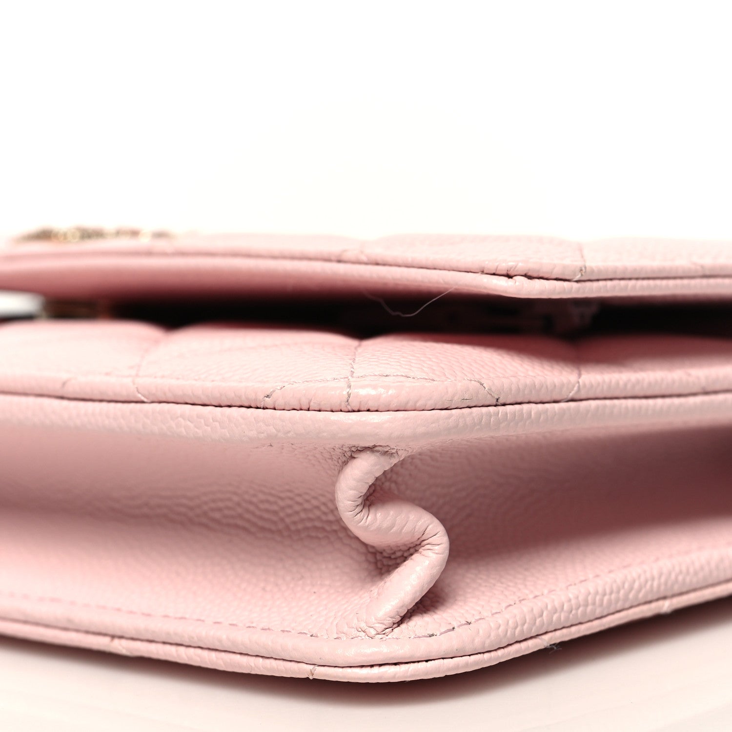 Chanel Caviar Quilted Crystal CC Wallet On Chain WOC Light Pink 11 of 12