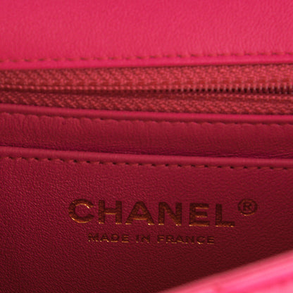 Chanel Lambskin Quilted Mini Rectangular Flap Fuchsia 7 of 8